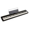 Piano numérique noir avec 88 touches et pupitre, idéal pour musiciens et amateurs de clavier, moderne et élégant.