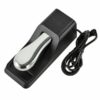 Pédale de sustain pour clavier Korg, finition noire et argentée, avec câble détachable. Accessoire essentiel pour pianistes.
