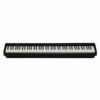 Piano numérique noir à 88 touches, idéal pour les musiciens cherchant un instrument compact et performant.