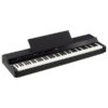 Piano numérique noir avec 88 touches et pupitre, idéal pour les musiciens et amateurs de musique.