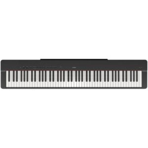 Piano numérique noir avec touches blanches et noires, idéal pour musiciens débutants et professionnels.