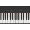 Clavier de piano numérique noir avec touches blanches et noires, boutons de contrôle visibles sur le panneau supérieur.
