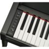 Clavier de piano numérique en gros plan avec boutons de commande sur la gauche, appartenant à la marque Arius.