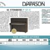 Piano droit W. Steinberg P 121 E, examiné par Diapason avec une évaluation de 5 étoiles. Prix indicatif : 5,400 €.