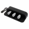 Pédale triple pour piano numérique en noir, avec câblage amovible, idéale pour contrôle de sustain, sostenuto et soft.