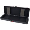 Valise rigide noire ouverte avec intérieur rembourré pour protection, adaptée au transport sécurisé d'équipements fragiles.