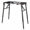 Support de claviers noir, pliable, ajustable, avec quatre pieds solides. Ideal pour équipement musical.