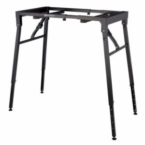 Support de claviers noir, pliable, ajustable, avec quatre pieds solides. Ideal pour équipement musical.