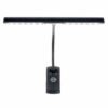 Lampe LED noire pour pupitre avec col flexible, offrant un éclairage uniforme et direct pour la lecture de partitions.