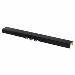 Pédalier noir pour piano numérique, design compact à trois pédales, idéal pour la dynamique de jeu et la performance musicale.
