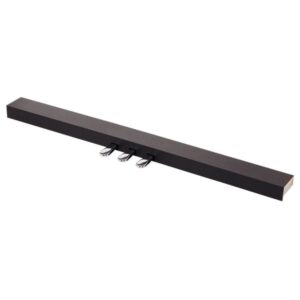 Support de patères en bois marron avec trois crochets métalliques, design moderne et minimaliste pour organisation murale.