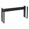 Cadre métallique noir pour montage sous bureau, idéal pour soutenir une plateforme de clavier ou un tiroir coulissant.