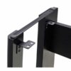 Support de lit en métal noir robuste avec fixation angulaire, idéal pour renforcer la structure d'un cadre de lit.