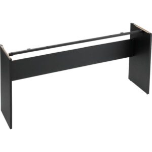 Structure de support de bureau noire, rectangulaire, sans plateau, pour optimisation d'espace.