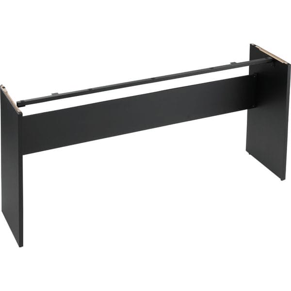 Structure de support de bureau noire, rectangulaire, sans plateau, pour optimisation d'espace.
