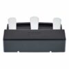 Pédale triple pour clavier numérique avec base noire et leviers argentés, vue de face, idéale pour contrôles avancés.