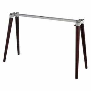 Pieds de table modernes en bois et métal, design épuré, idéal pour bureau ou salon contemporain.