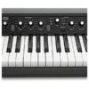 Clavier numérique noir avec contrôles de volume, égualiseur (basses, médiums, aigus) et effets pré-FX.