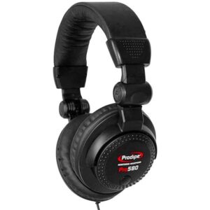 Casque audio Prodipe Pro 580 noir, design robuste, idéal pour monitoring professionnel et audiophiles exigeants.