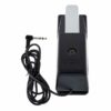 Pédale de sustain pour clavier numérique avec un câble et connecteur jack, idéale pour musiciens et studios d'enregistrement.