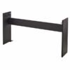 Structure métallique noire pour meuble, vue de côté. Adaptée aux bureaux ou tables, elle assure stabilité et support robustes.