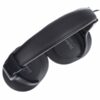 Casque audio noir élégant, vu du dessus, avec écouteurs rembourrés et arceau confortable pour une écoute de qualité.