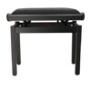 Tabouret de piano noir avec assise rembourrée, réglable pour un confort optimal et adapté aux musiciens exigeants.