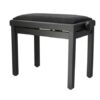 Tabouret de piano noir réglable avec coussin rembourré, conçu pour le confort et la stabilité pendant la pratique musicale.