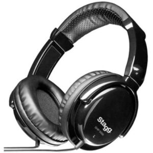 Casque audio noir Stagg SHP-2300, design élégant et confortable, idéal pour écouter de la musique ou des podcasts.