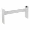 Structure blanche de bureau en bois, pour montage mural, avec deux supports latéraux et une barre transversale centrale.