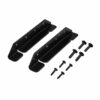Supports muraux noirs avec vis inclus pour installation, parfaits pour étagères ou panneaux. Accessoires de montage robustes.