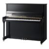 Piano droit noir élégant, marque Will Steingraber, touches blanches et noires, finition brillante, idéal pour salon ou studio.