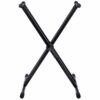 Support de clavier en X noir robuste, pliable et ajustable pour musiciens, idéal pour performances et répétitions.