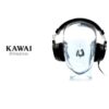 Casque audio Kawai SH-9 exposé sur un support transparent, design moderne et élégant pour une expérience sonore optimale.