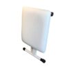Support mural rabattable blanc avec rembourrage, idéal pour salle de bain et espace restreint, facile à installer et pratique.