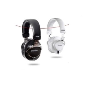 Casques audio Prodipe noir et blanc suspendus, design moderne et confortable pour une expérience audio optimale.
