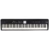 Piano numérique Roland FP-4 noir avec 88 touches, écran LCD et panneaux de contrôle intégrés, idéal pour musiciens professionnels.