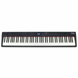 Clavier numérique Roland RD-88 avec 88 touches, écran LCD et contrôleurs intégrés. Parfait pour les performances musicales.