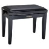 Tabouret de piano noir Roland avec coussin rembourré, design élégant pour musiciens, idéal pour le confort de jeu.