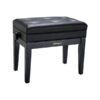 Tabouret de piano noir Roland réglable, capitonné, pour musiciens, avec pieds robustes et design élégant.