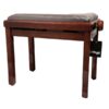 Banquette de piano réglable en bois marron avec coussin rembourré, idéale pour musiciens, marque Stagg visible sur l'étiquette.