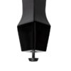 Pied de meuble noir avec vis réglable, design moderne, idéal pour canapés et armoires.