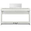 Piano numérique blanc avec touches et pédales, parfait pour les musiciens débutants et avancés cherchant un instrument élégant.