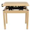 Tabouret réglable en hauteur avec mécanisme de levage noir et siège beige, idéal pour chaises de piano et studio de musique.