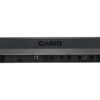 Arrière du clavier numérique Casio avec ports de connexion, y compris USB et prises audio, sur fond blanc.